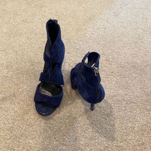 WHBM suede navy heels